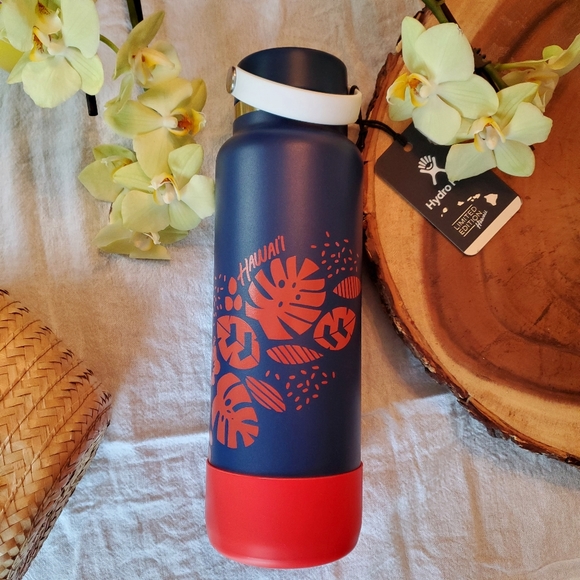 Hydro Flask Limited Edition Hawaiian Cobalt Wide Mouth Flex Cap 40oz Bottle - Picture 6 of 7